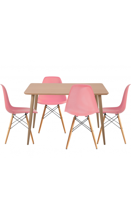 Комплект обідній GT DT15045/X-D10 Pink (стіл + 4 стільця)