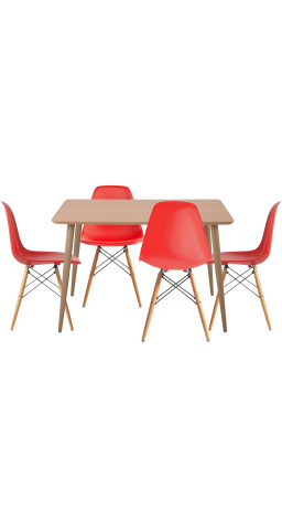 Комплект обідній GT DT15045/X-D10 Red (стіл + 4 стільця)