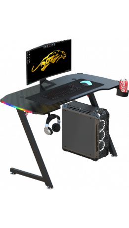 Геймерський комп'ютерний стіл GT Racer T-1472 (140x60x73) Black