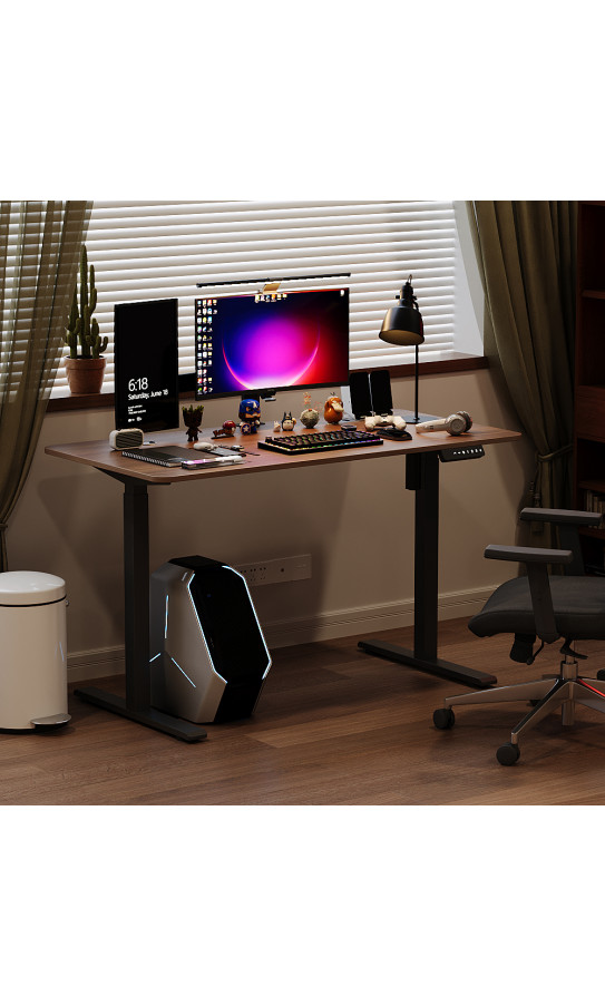 Gaming computer table GT Racer TY-1619 (160x60x72-117) Walnut