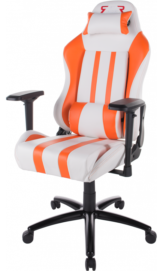 white orange gaming chair